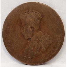 AUSTRALIA 1919 . HALF 1/2 PENNY . VARIETY . MAJOR OIL FILLED DIE